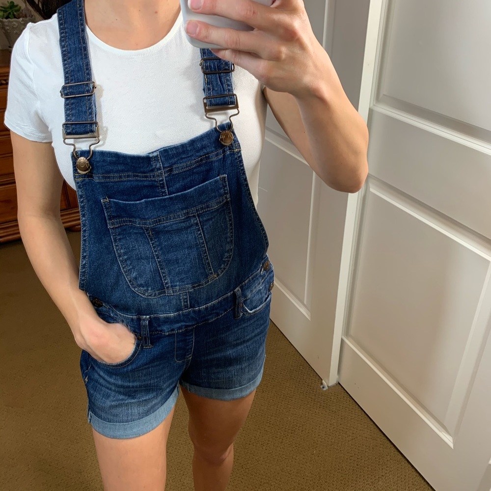DENIM SHORTS OVERALLS - SIZE S